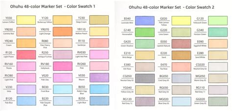 Ohuhu Marker Color Chart Blank - Infoupdate.org