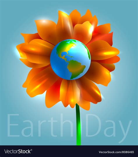 Flower and planet earth Royalty Free Vector Image