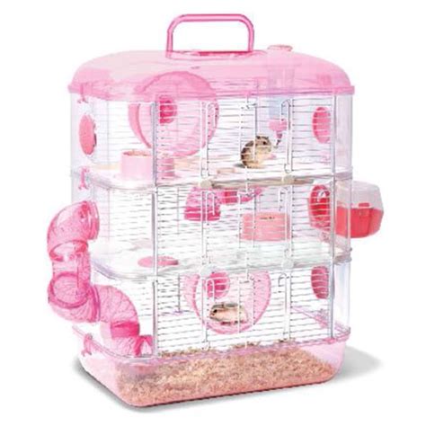 Jolly 3 Storey Crystal Hamster Cage in Pink | www.nekojam.com | Fancy hamster, Cool hamster ...