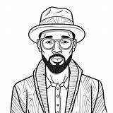 Hipster Style Coloring Page  sketch template