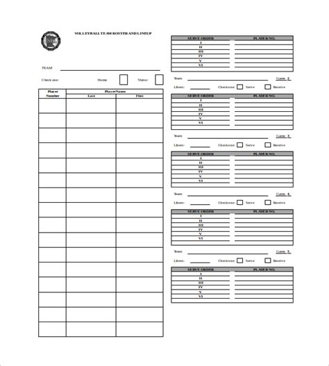 7+Sample Volleyball Roster Templates – PDF, Word | Sample Templates