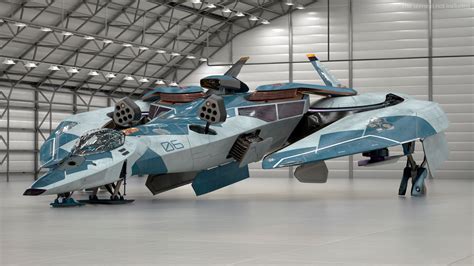 Sci Fi Fighter Jet Blue 3D Model $139 - .fbx .3ds .blend .c4d .max .ma .unitypackage .upk .obj ...