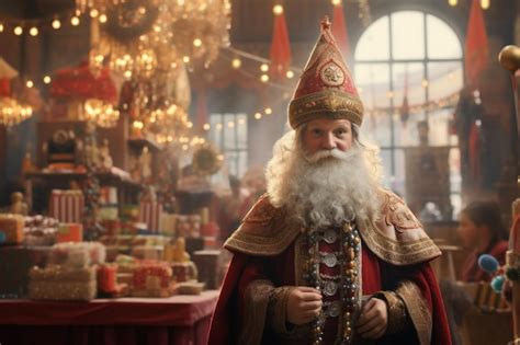 Premium AI Image | Sinterklaas traditions around the world portrayed ...