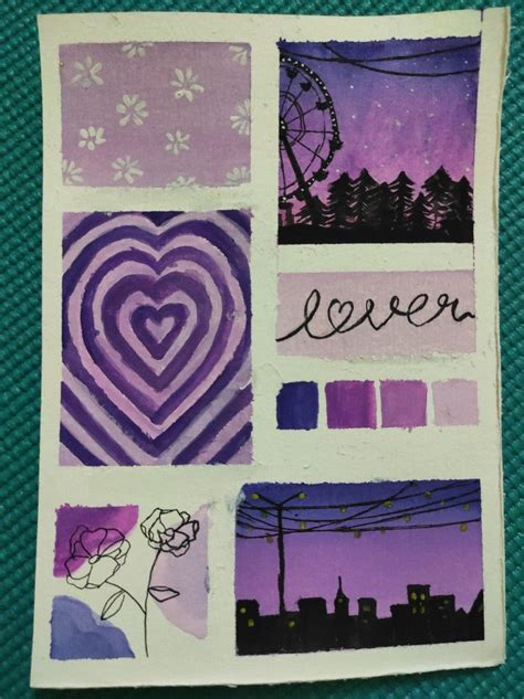 purple aesthetic moodboard | Purple painting, Small canvas art, Purple art