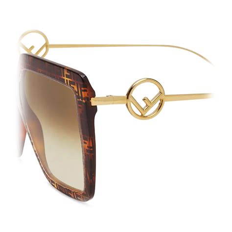 Fendi - F is Fendi - Oversize Square Sunglasses - Havana - Sunglasses ...