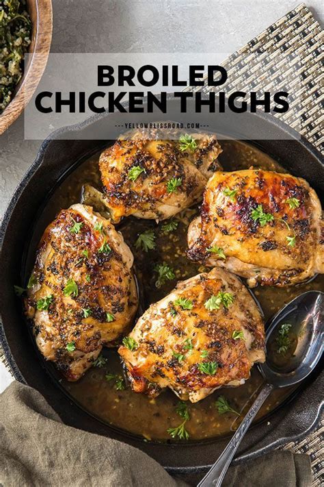 Crispy Broiled Chicken Thighs | Recipe | Broiled chicken, Broiled chicken thighs, Dinner recipes