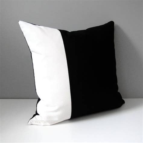 Black White Outdoor Pillow Cover, Modern Color Block Pillow Case ...