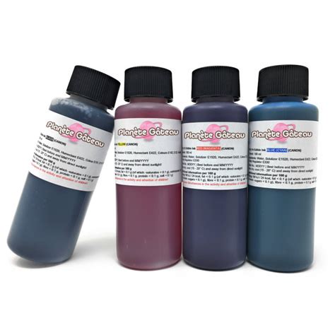 Edible Ink Refill Kit 4x100ml for CANON Cartridge - Planète Gateau