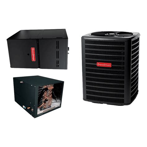 Goodman GSX160481 16 SEER 4 TON Complete Split Horizontal AC System with New 9 Speed Furnace