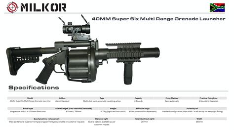 Milkor - 40MM Super Six Multi Range Grenade Launcher Self Defense Weapons, Weapons Guns, Guns ...