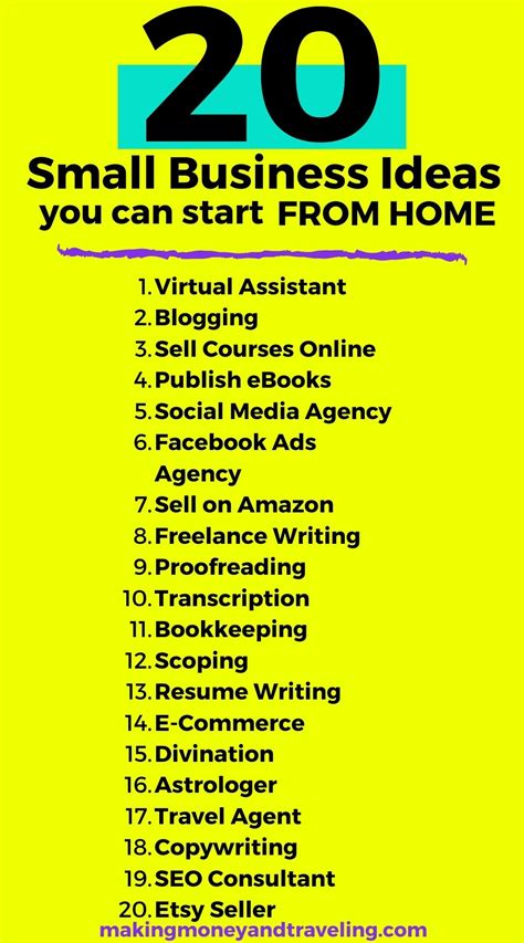 20 Small Business Ideas You Can Start From Home - Making Money and ...