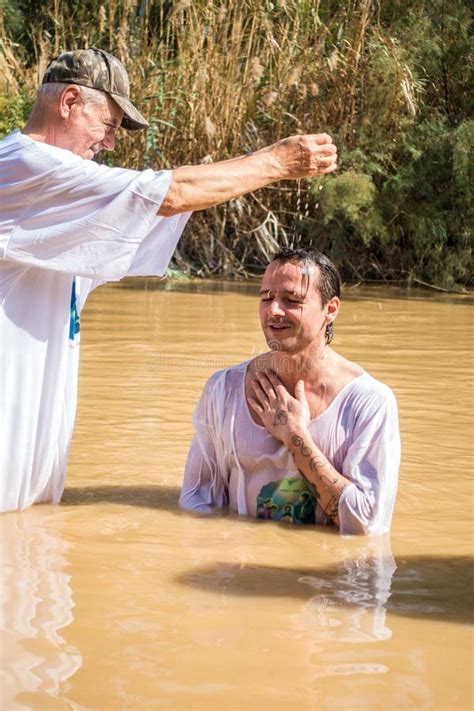 Christian Baptism in Jordan River Editorial Photo - Image of landmark ...