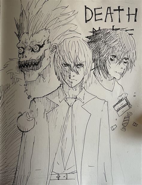 Death Note fan art by me : r/deathnote