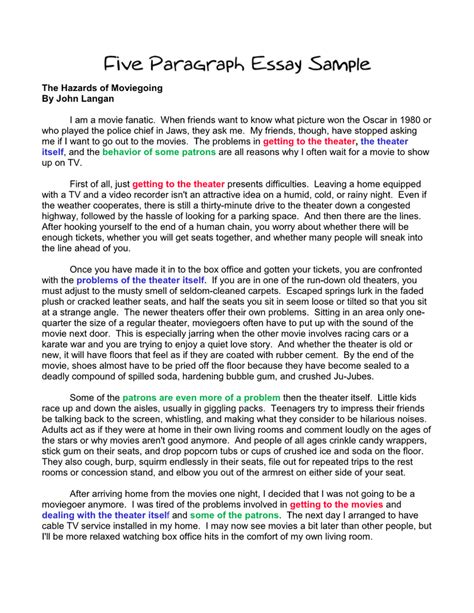 Five Paragraph Essay Examples For High School - The five-paragraph essay: