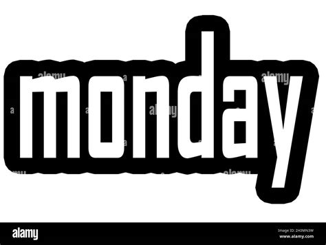 Word Monday text design on white Stock Photo - Alamy