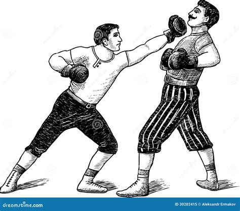 Vintage boxers stock image. Image of blow, boxers, drawn - 30282415