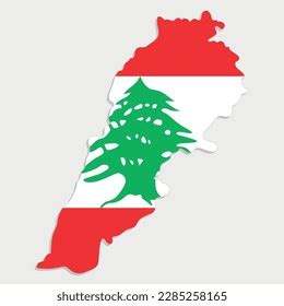 Lebanon Flag Map Illustration Vector Stock Vector (Royalty Free ...