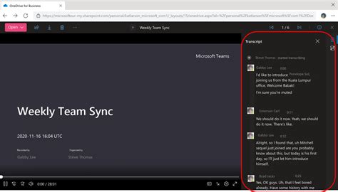 Microsoft Stream: Viewing the transcript for a Microsoft Teams meeting recording - M365 Admin