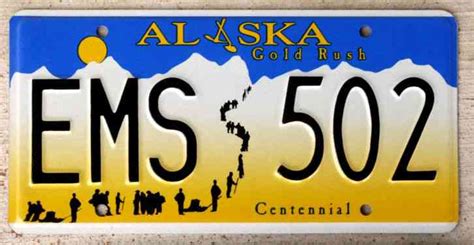 Alaska Gold Rush Centennial License Plate