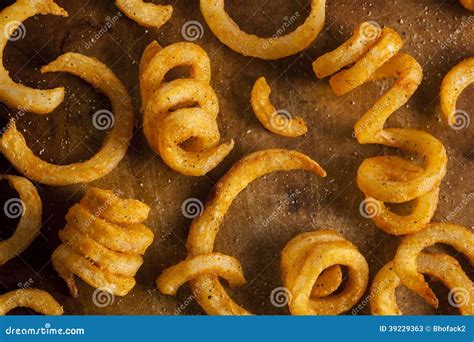 Spicy Seasoned Curly Fries stock image. Image of seasoned - 39229363