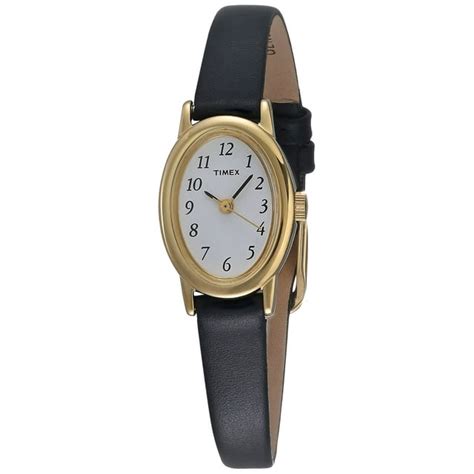 Timex Women's T21912 Cavatina Black Leather Strap Watch - Walmart.com