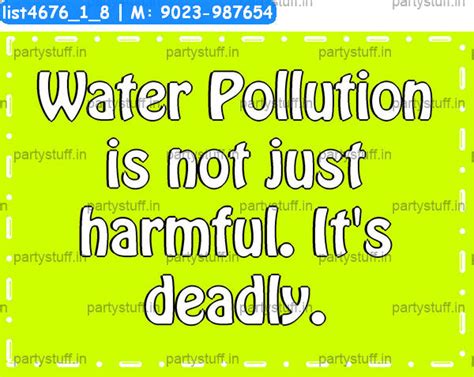 Water pollution Slogans Props in Environment theme