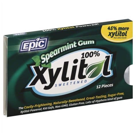 Epic Dental Xylitol Spearmint Gum, 12 ct - Kroger