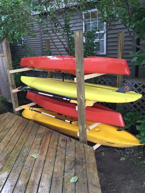 Convenient Storage Rack for Kayaks, Paddle Boards, Paddles, and Sailboat Hulls