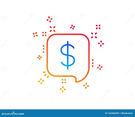 Payment Received Line Icon. Dollar Sign. Vector Stock Vector - Illustration of icon, bubble ...