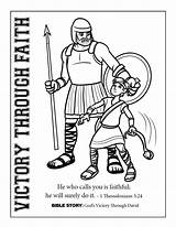 DAY 3 Victory Coloring Sheet  Pages Color David And Goliath sketch template