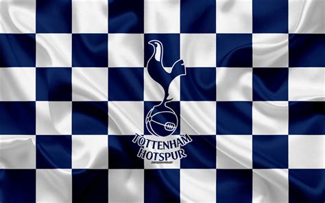 Download wallpapers Tottenham Hotspur FC, 4k, logo, creative art, black and white checkered flag ...