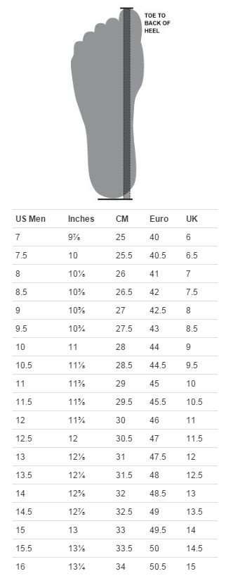 Under Armour Size Chart Boots – Guardian Supply