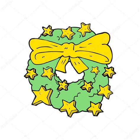 Cartoon christmas wreath — Stock Vector © lineartestpilot #96463518