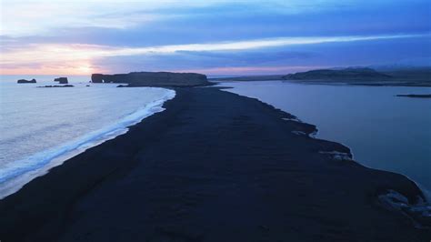 Aerial View Of Black Sand Beach Stock Footage SBV-347647967 - Storyblocks