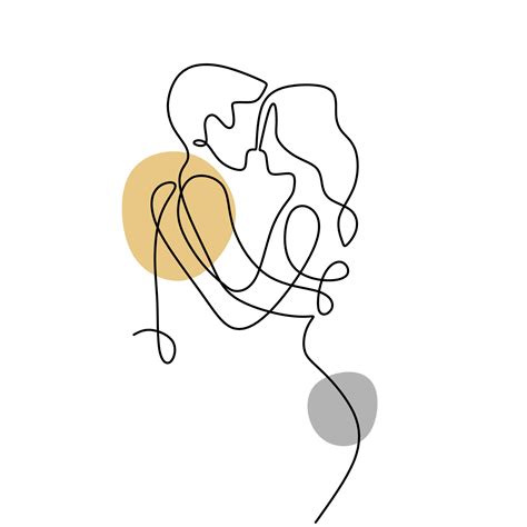 couple kissing line drawing Minimalist love and romantic idea 3189276 ...