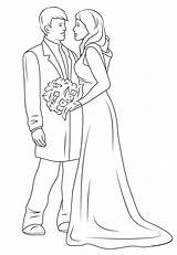 Wedding Couple sketch template