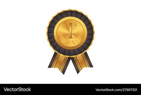 First prize ribbon award logo guarantee luxury Vector Image