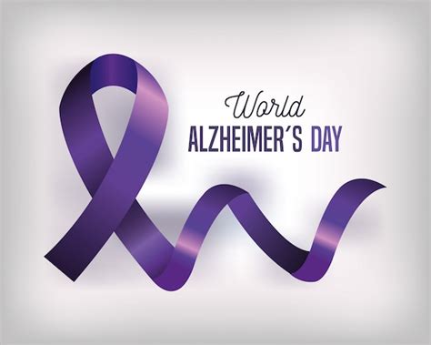 Premium Vector | World alzheimer day with purple ribbon