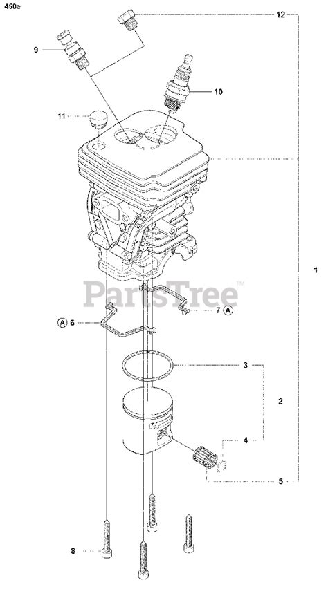 Husqvarna 450 e - Husqvarna Chainsaw (2007-03) Cylinder - 450 Parts ...