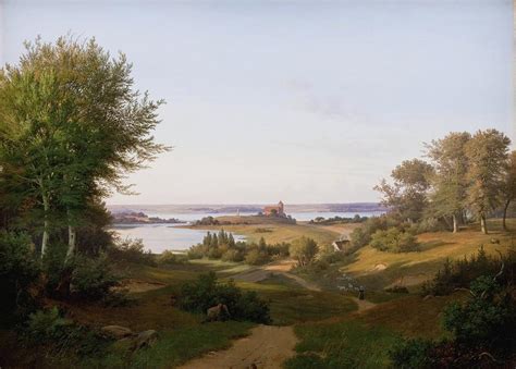 View Of The Hill At Skanderborg Castle, Jutland Painting by Andreas ...