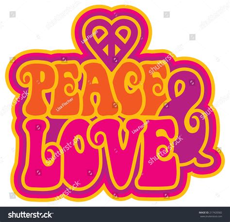 Peace Love Retrostyled Text Design Peace Stock Vector (Royalty Free) 217420582 | Shutterstock