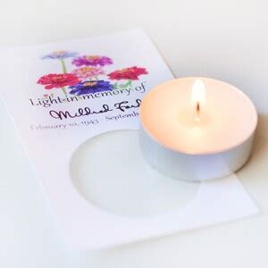 Memorial Service Gift Candles, Flower Memorial Candle, Personalized ...