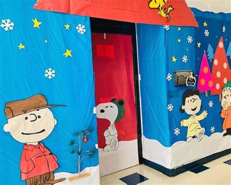 Christmas Classroom Door Decorations: Transform Your School Entrance into a Warm and Cozy Fireplace!