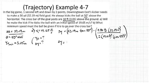 Ch. 5 notes - Trajectory Equation and Example - YouTube