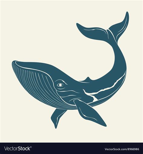 Silhouette of whale. Template for logos, labels and emblems. Vector ...