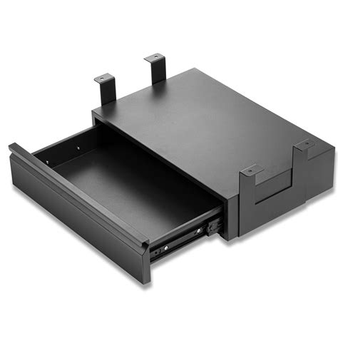 OSteed Under Desk Metal Drawer 18" black with Large Slide Extension and Tall Brackets, Storage ...