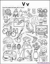 V Is For Coloring Page sketch template