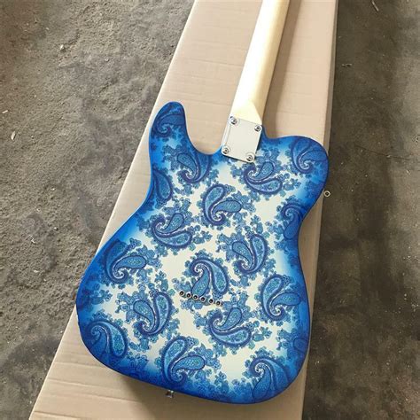 New Blue Paisley Electic Guitar Basswood Body With Chrome Hardware Fixed Pickups | eBay