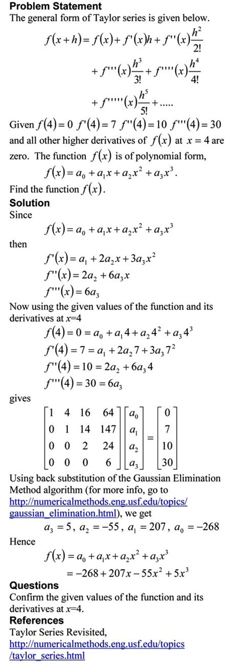 Taylor Series – The Numerical Methods Guy