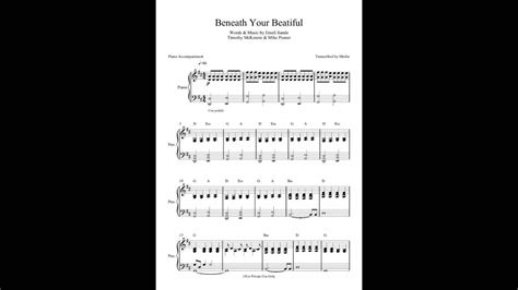 Beneath Your Beautiful by Labrinth ft. Emeli Sandé - Piano Accompaniment (Sheet Music) - YouTube